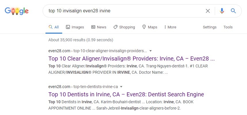top-ten-even28-invisalign-google-search